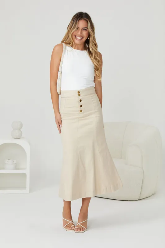 Aivee Skirt - Beige sold by Esther & Co