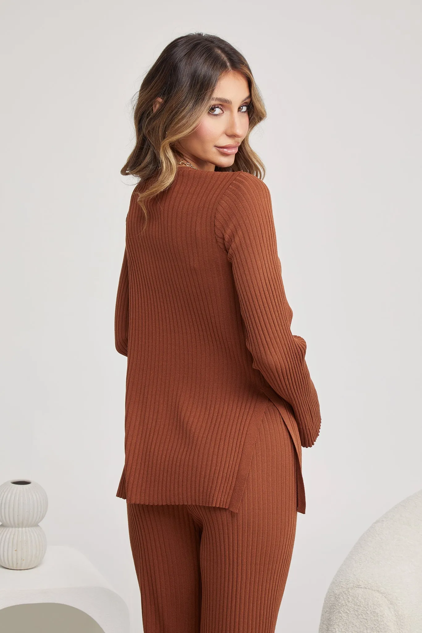 Avelline Knit Top - Brown sold by Esther & Co product image thumbnail 4