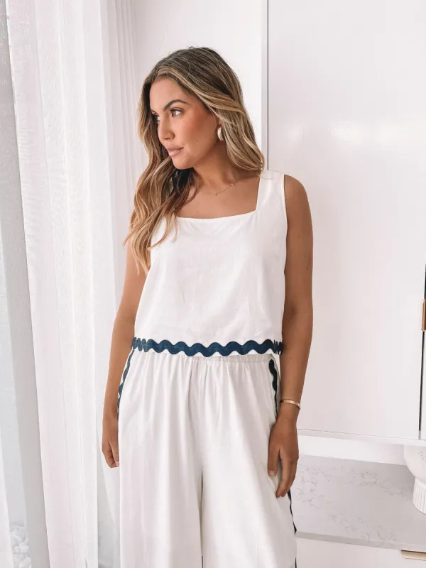 Dionysia Top - White Multi sold by Esther & Co