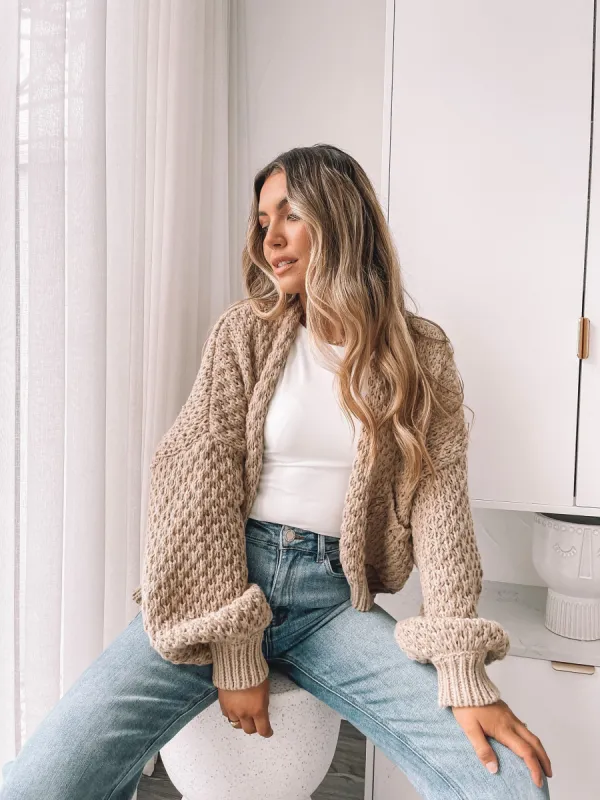Dorine Cardigan - Beige sold by Esther & Co