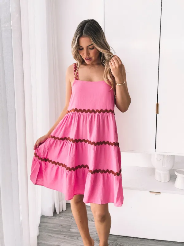 Adalline Dress - Pink Multi sold by Esther & Co