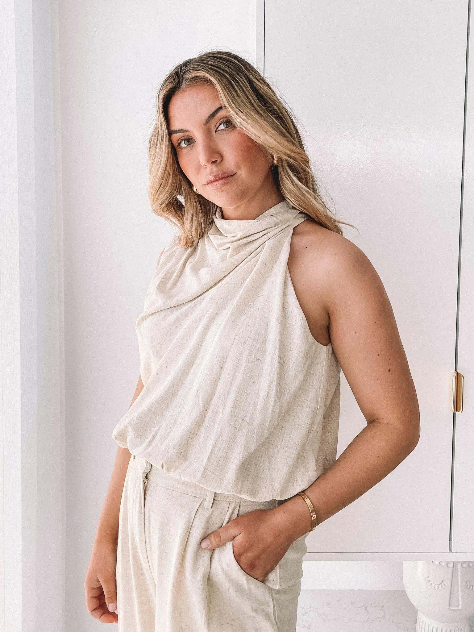 Lylia Top - Beige sold by Esther & Co