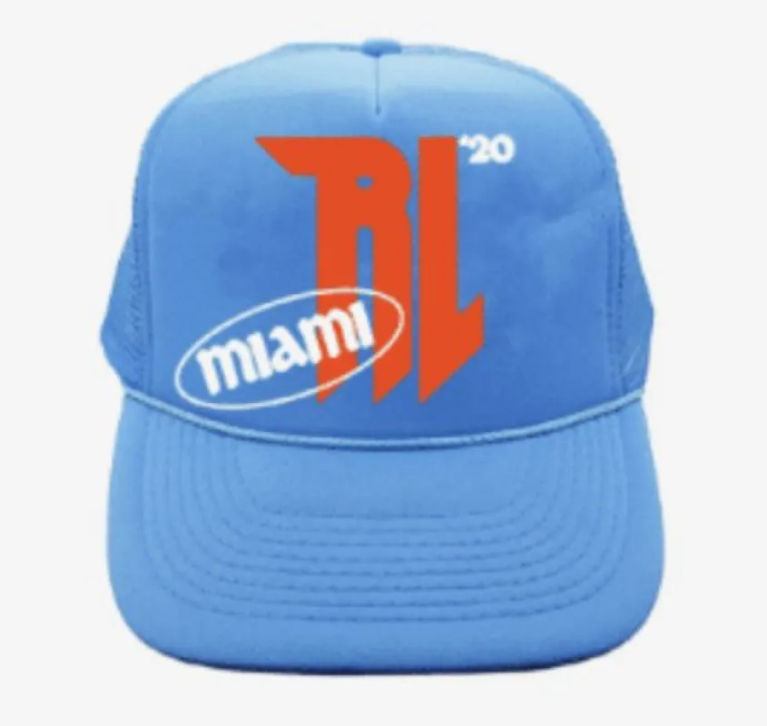 BIG RL Baby Blue Trucker Miami 21 sold by Rolling Loud Merch