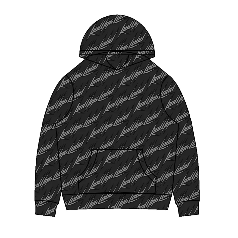 RL World Tour AOP Pointy Black PO Hoodie sold by Rolling Loud Merch