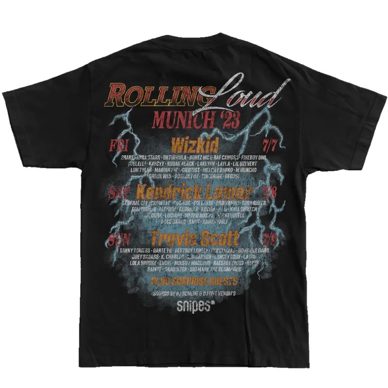 RL Munich 23 Moto Eagle Black Lineup Tee sold by Rolling Loud Merch