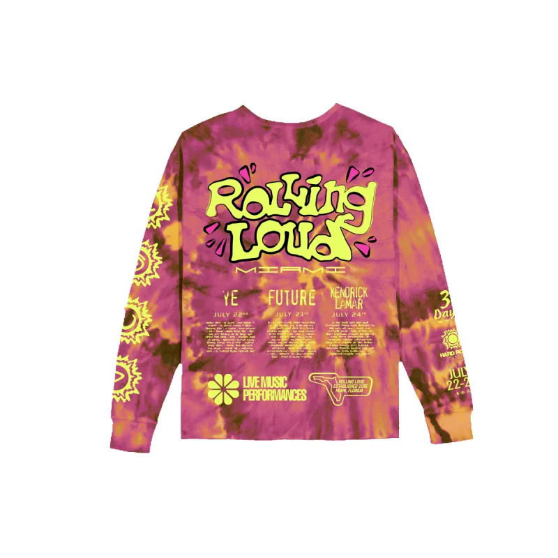 Magenta Thermal Long Sleeve Tee Miami 22 sold by Rolling Loud Merch