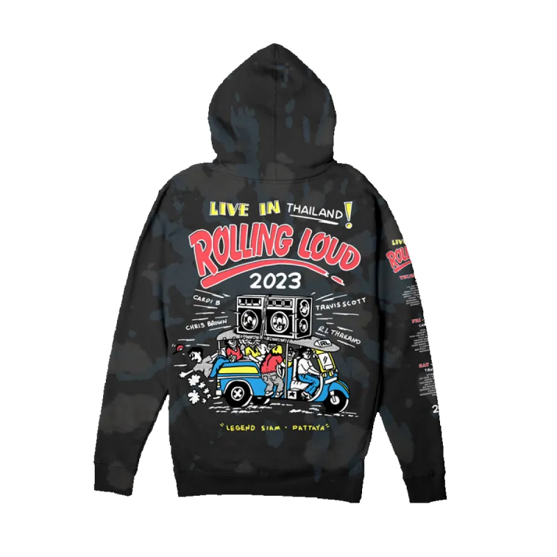 RL Thailand Tiger Style Black Tiedye Hoodie sold by Rolling Loud Merch