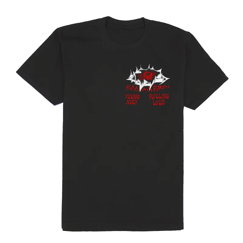Young Nudy x Rolling Loud Black Vintage Tee sold by Rolling Loud Merch
