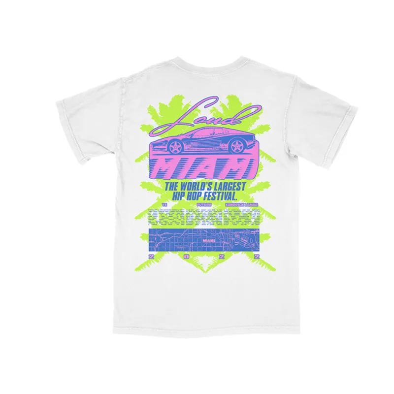 RL Sports Car T Shirt White Miami 22 sold by Rolling Loud Merch