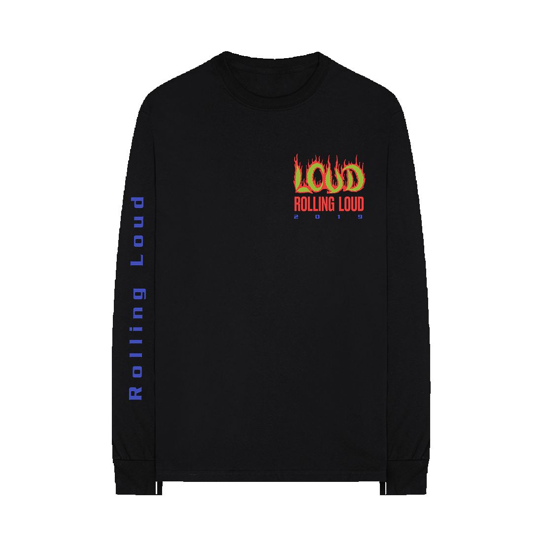 Flame Black Long Sleeve Tee sold by Rolling Loud Merch product image thumbnail 2