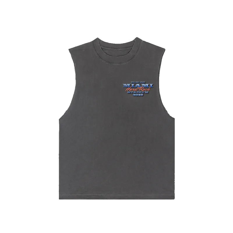 RL Miami 23 Vice Washed Black Sleeveless Tee sold by Rolling Loud Merch