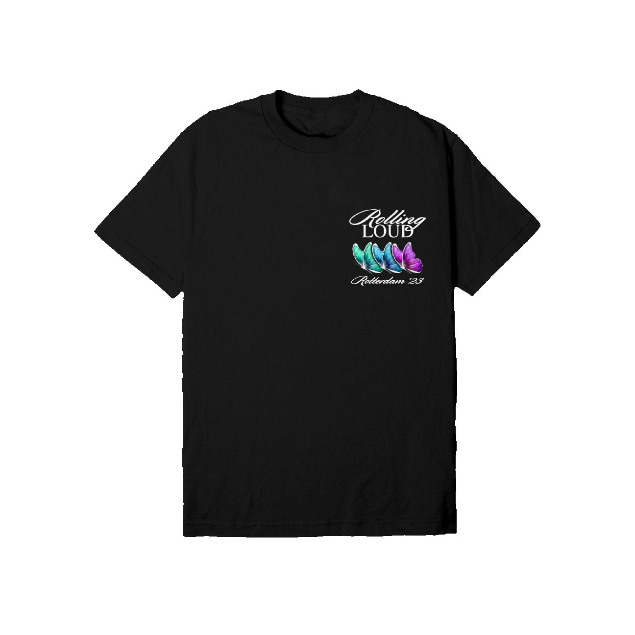 RL Rotterdam 23 On Repeat Black Lineup Tee sold by Rolling Loud Merch