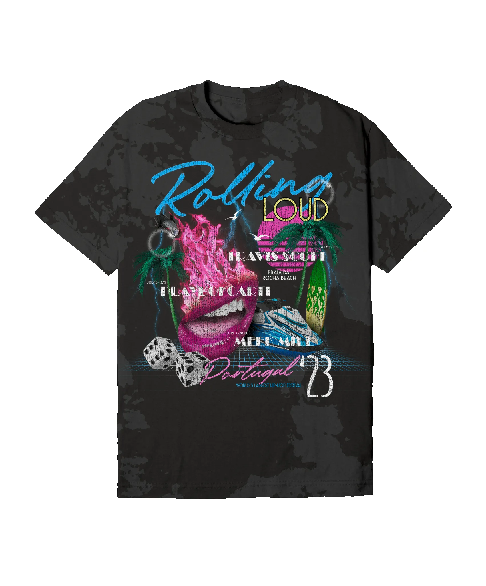 RL Portugal 23 Heatwave Black Tiedye Tee sold by Rolling Loud Merch