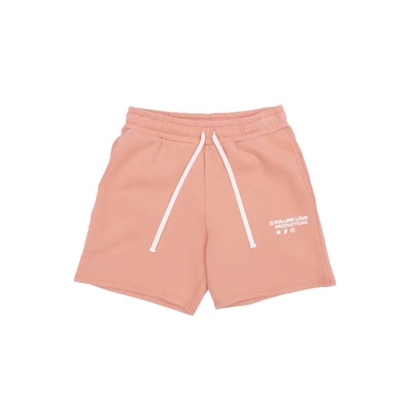 RL Productions Salmon French Terry Shorts made by Rolling Loud Merch