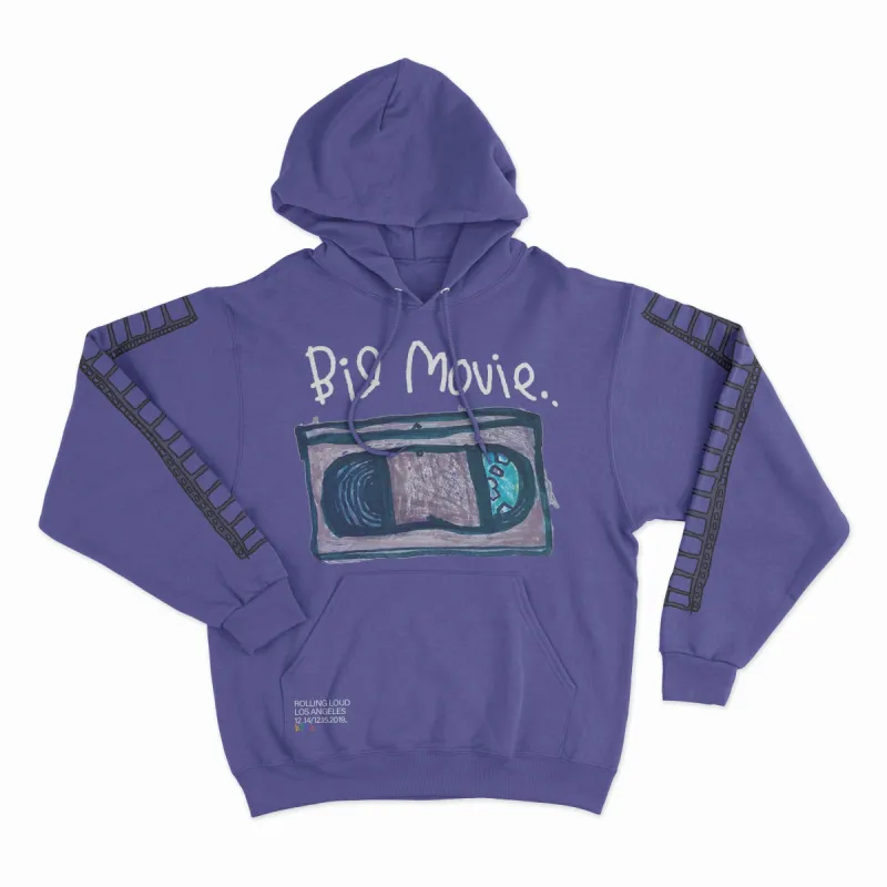 B2SS x RL LA19 Big Movie Purple Hoodie sold by Rolling Loud Merch
