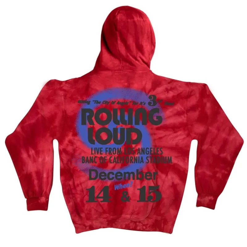LA19 Blue Swirl Red Swirl Tie Dye Hoodie sold by Rolling Loud Merch