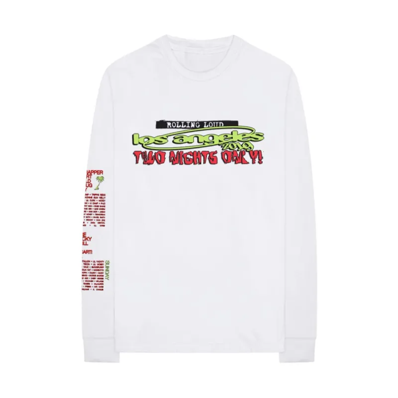 LA19 Razor Sharp LS White Tee sold by Rolling Loud Merch