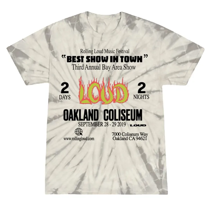 Loud Tie Dye SS Tee sold by Rolling Loud Merch