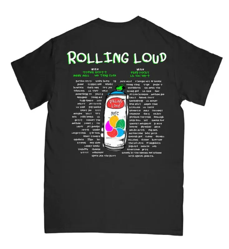NY19 RL x B2SS Festival Line Up Black SS Tee sold by Rolling Loud Merch