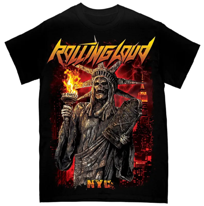 NY19 Home Of The Brave Black SS Tee sold by Rolling Loud Merch