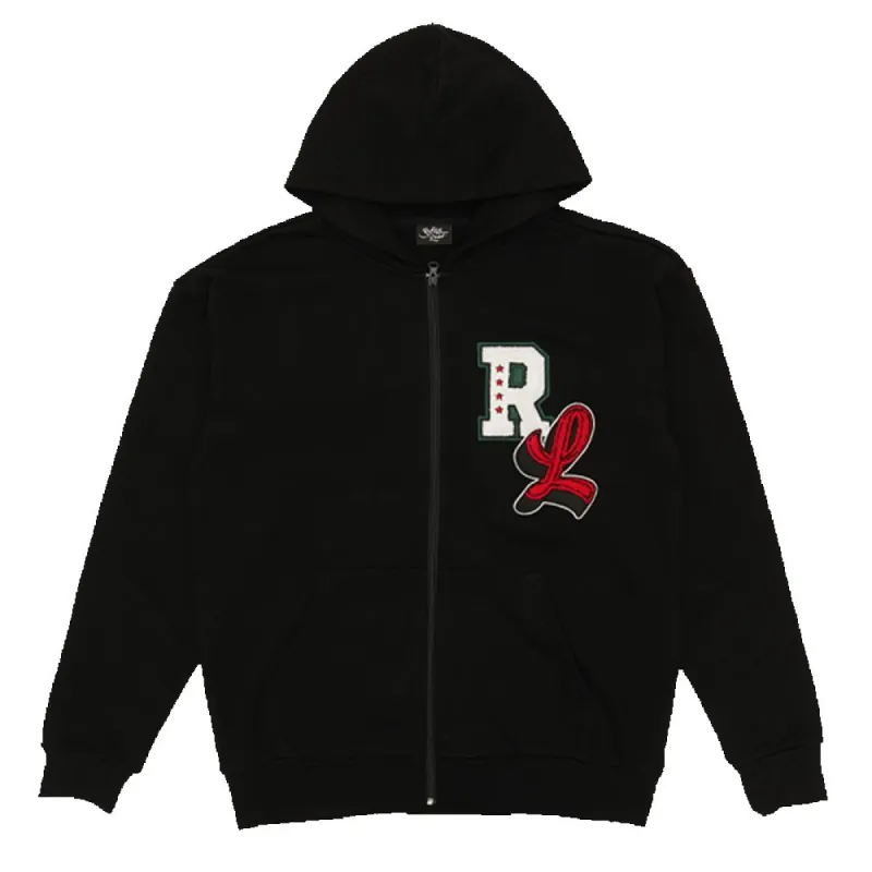 Big Chenille Zip-Up Sweatshirt Black sold by Rolling Loud Merch