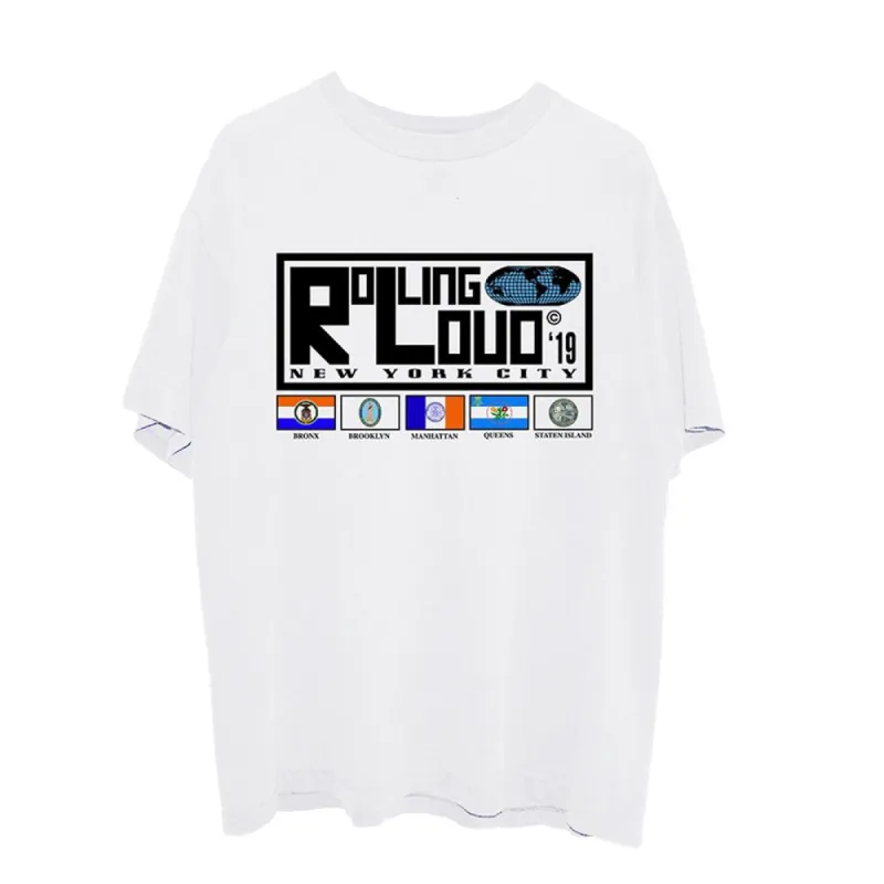 NY19 Rolling World Line Up White SS Tee sold by Rolling Loud Merch