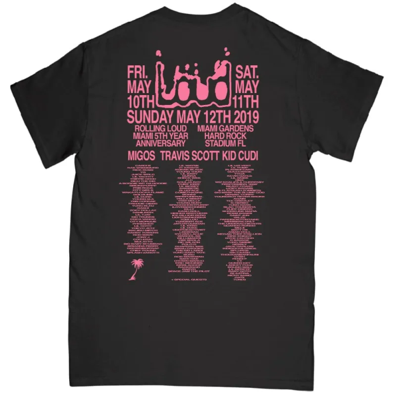 Miami 2019 Line Up Tee SS Black sold by Rolling Loud Merch