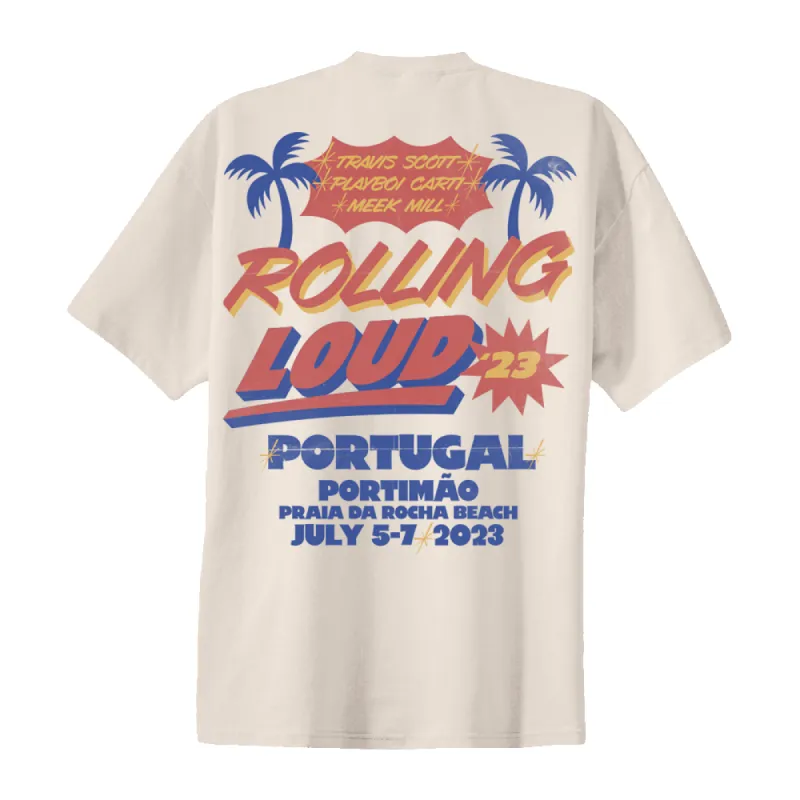 RL Portugal 23 Marquee Ivory Lineup Tee sold by Rolling Loud Merch