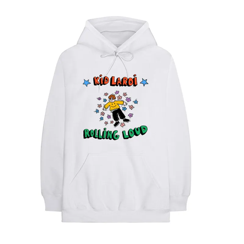 Kid Laroi x Rolling Loud Stream White Hoodie sold by Rolling Loud Merch