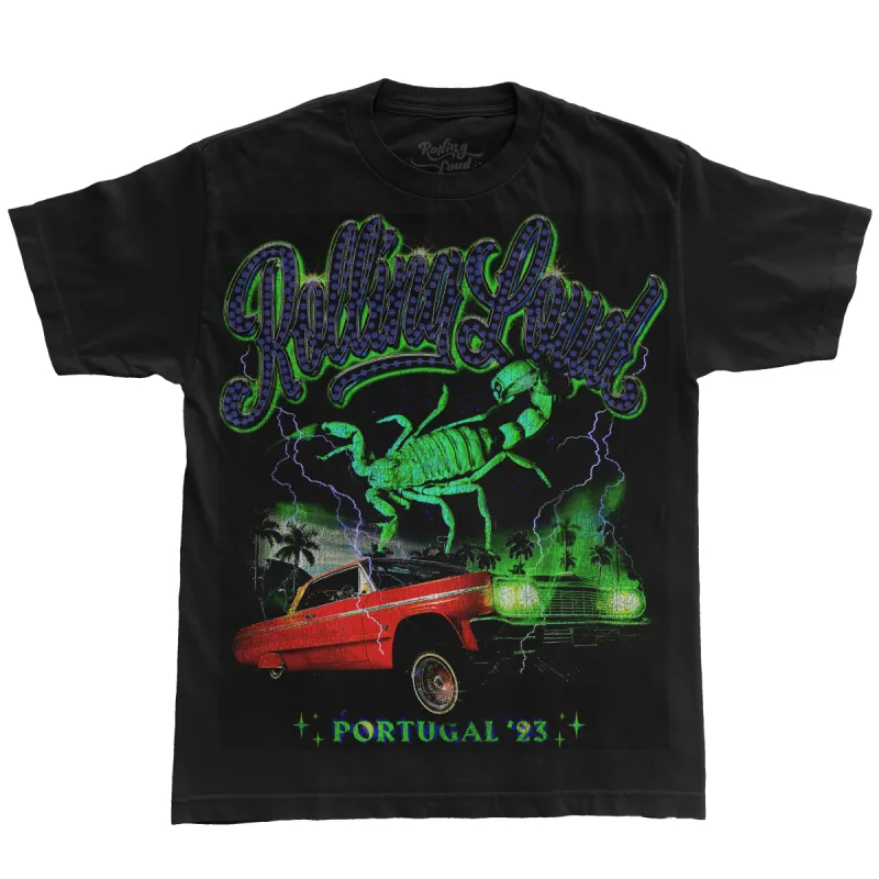 RL Portugal Scorpion Black Lineup Tee sold by Rolling Loud Merch