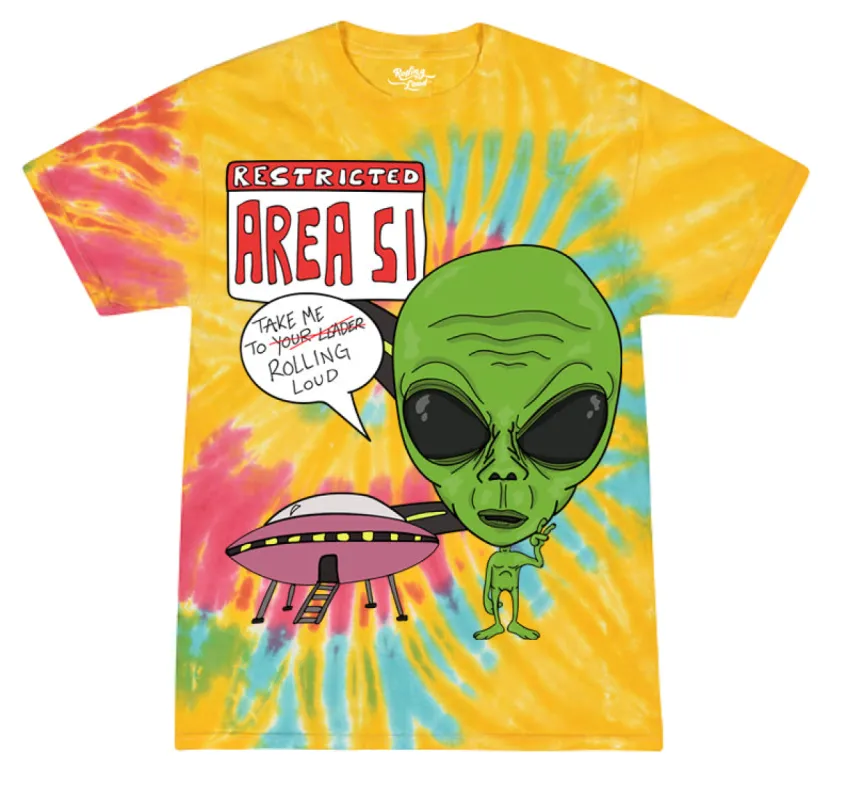 AREA 51 Tie Dye SS Tee sold by Rolling Loud Merch