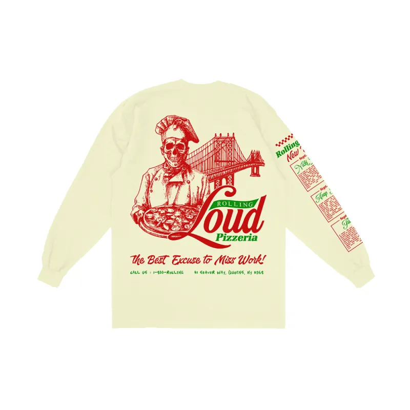 RL Pizzeria Long Sleeve Tee NYC 22 sold by Rolling Loud Merch
