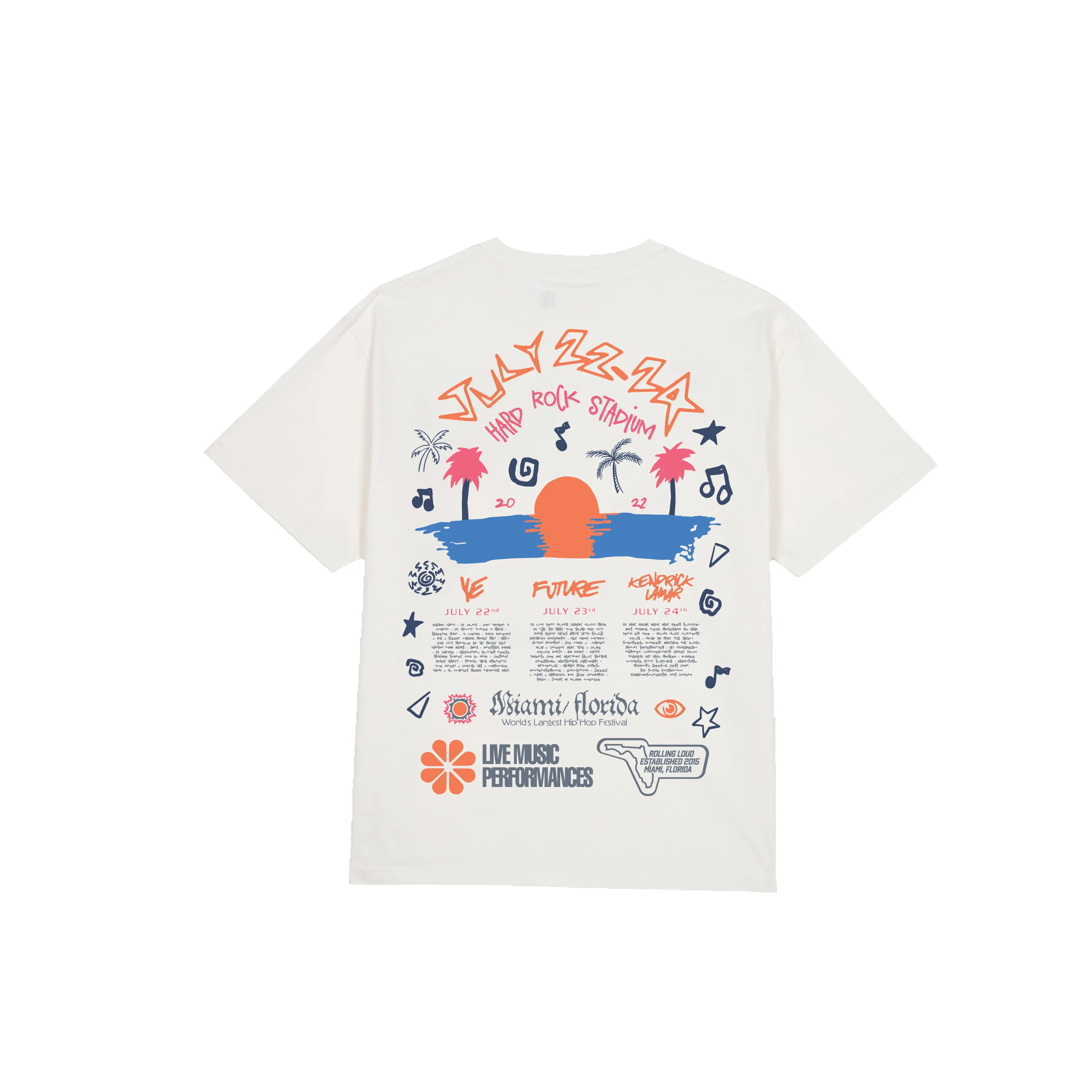 Rolling Wild White Tee Miami 22 sold by Rolling Loud Merch