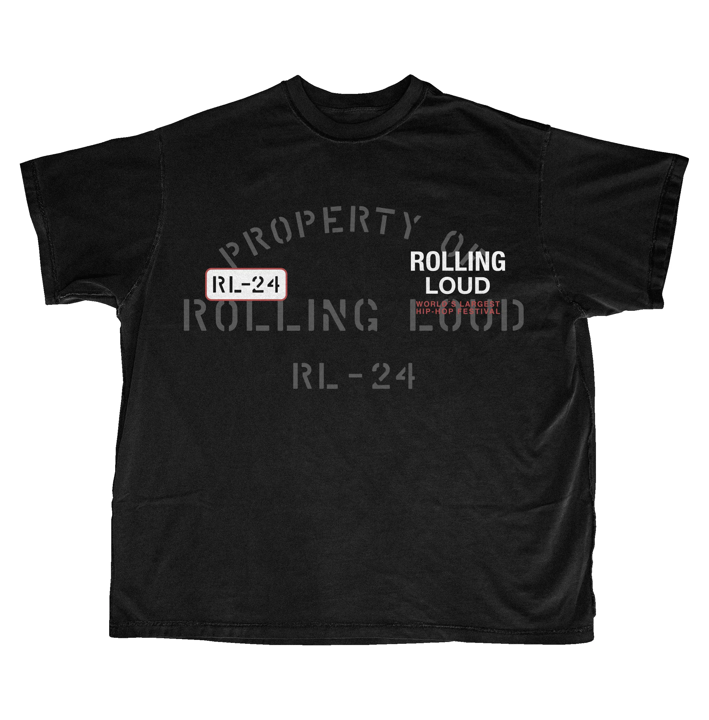 RL LA 24 Property Of Black Lineup Tee sold by Rolling Loud Merch product image thumbnail 2
