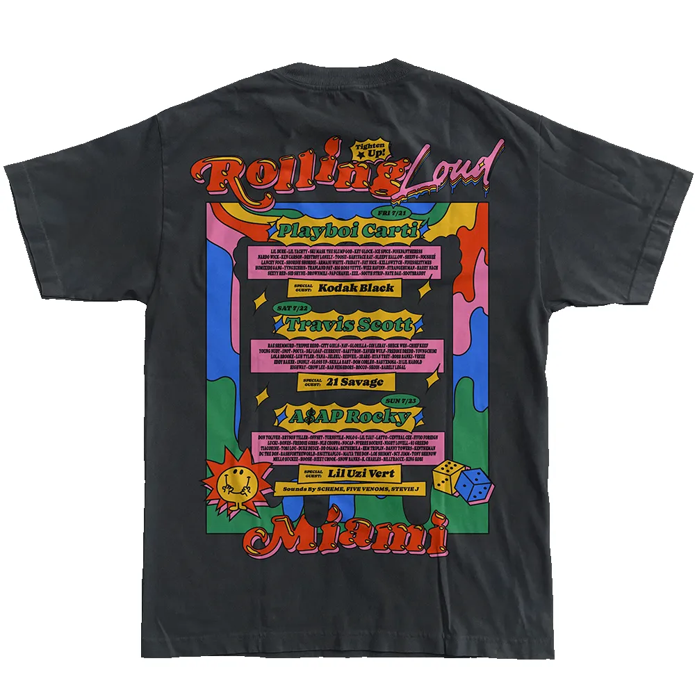 RL Exclusive Miami 23 Line Up Tee Black sold by Rolling Loud Merch