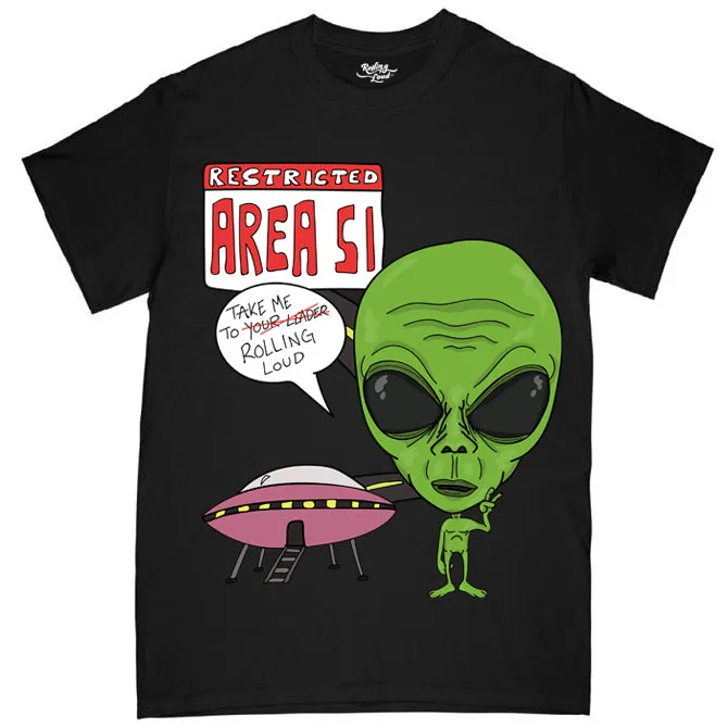 AREA 51 Vintage Washed Black SS Tee sold by Rolling Loud Merch