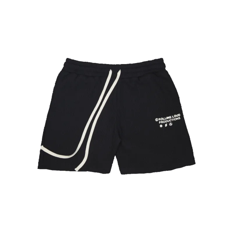 RL Productions Waffle Shorts Black sold by Rolling Loud Merch
