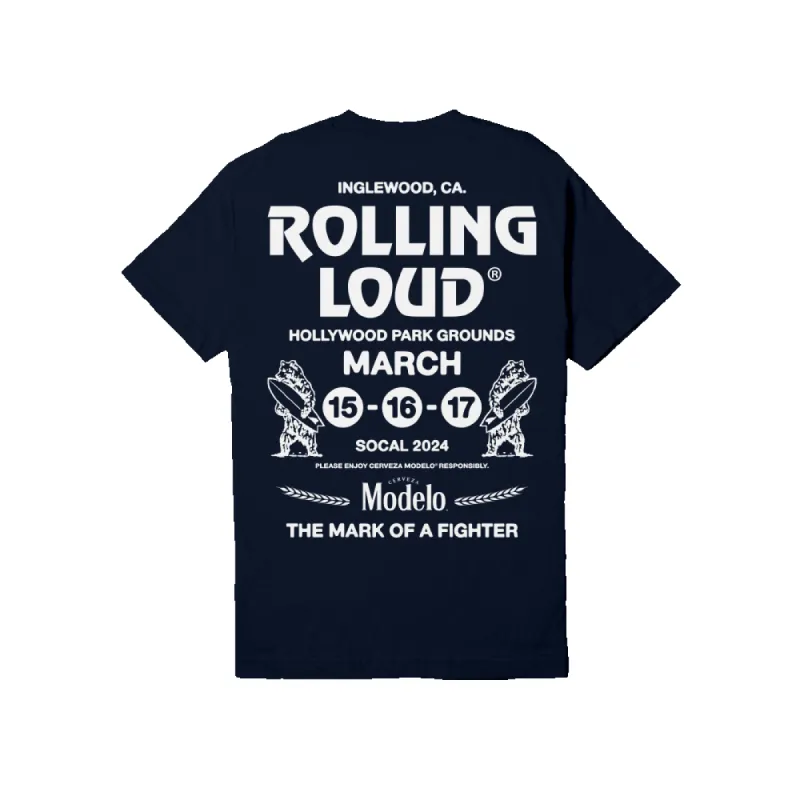 Modelo X RL Off-Ramp Navy Tee ( Online Exclusive ) sold by Rolling Loud Merch