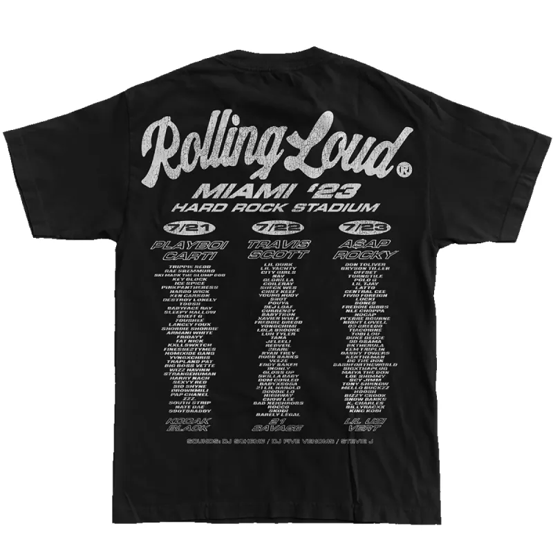 RL Simple Script Black Lineup Tee sold by Rolling Loud Merch