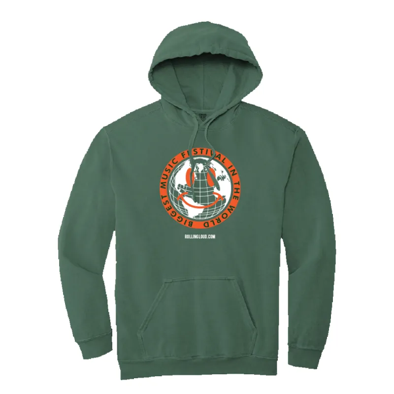 RL Biggest Hoodie Green NYC 22 sold by Rolling Loud Merch