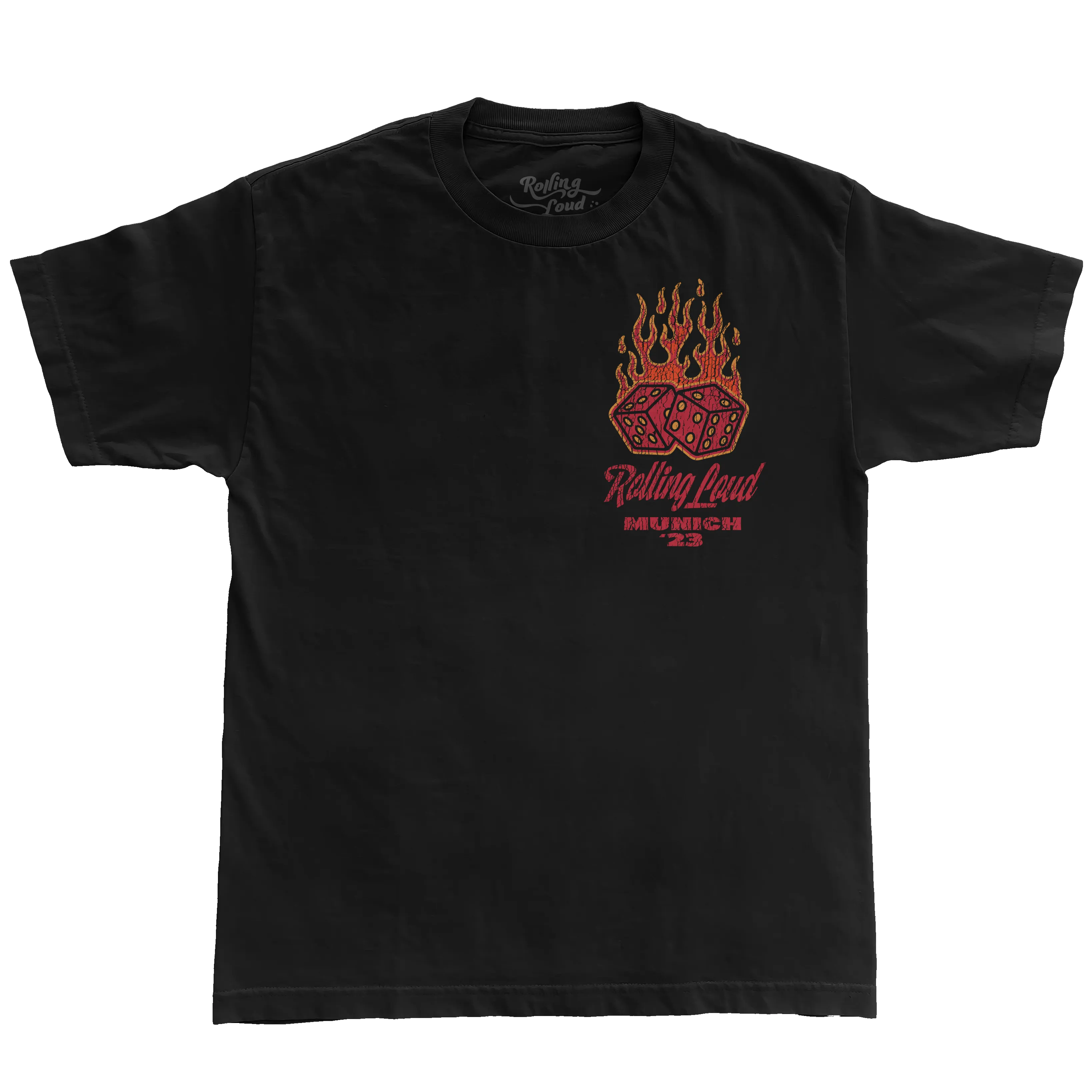 RL Munich 23 Flaming Dice Black Lineup Tee sold by Rolling Loud Merch product image thumbnail 2