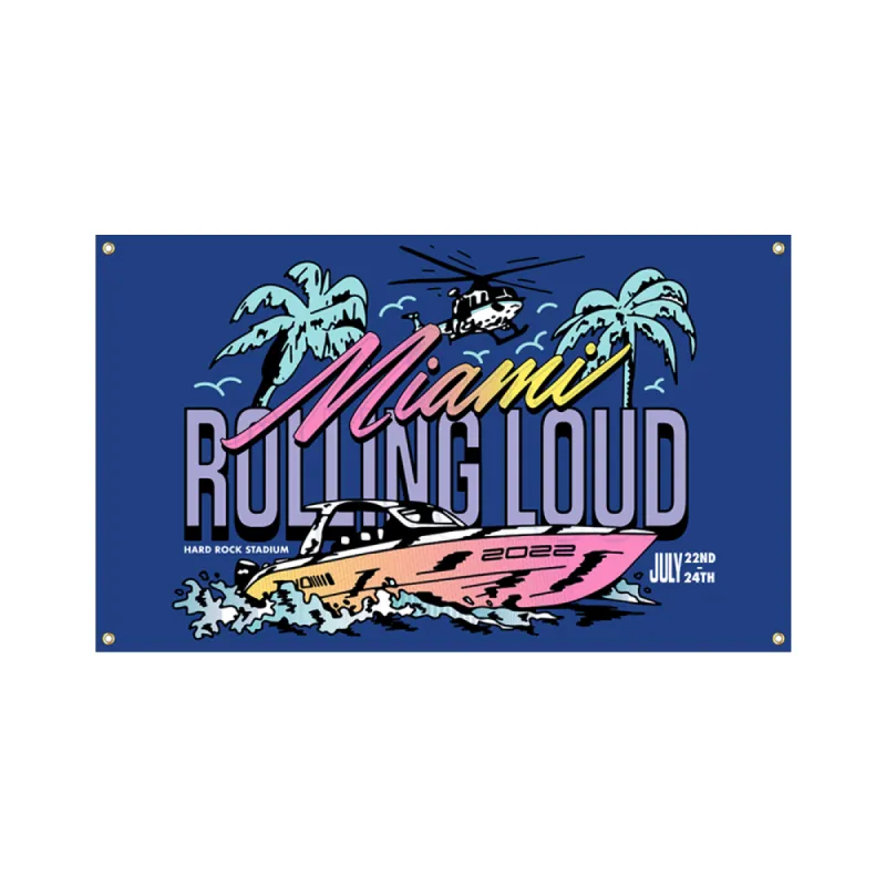 RL MIA22 Festival Flag Miami 22' sold by Rolling Loud Merch