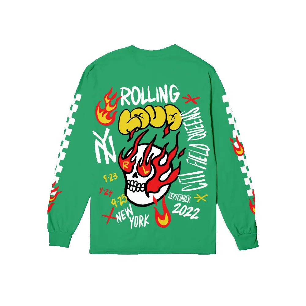 RL Hando Long Sleeve Tee Green NYC 22 sold by Rolling Loud Merch product image thumbnail 2
