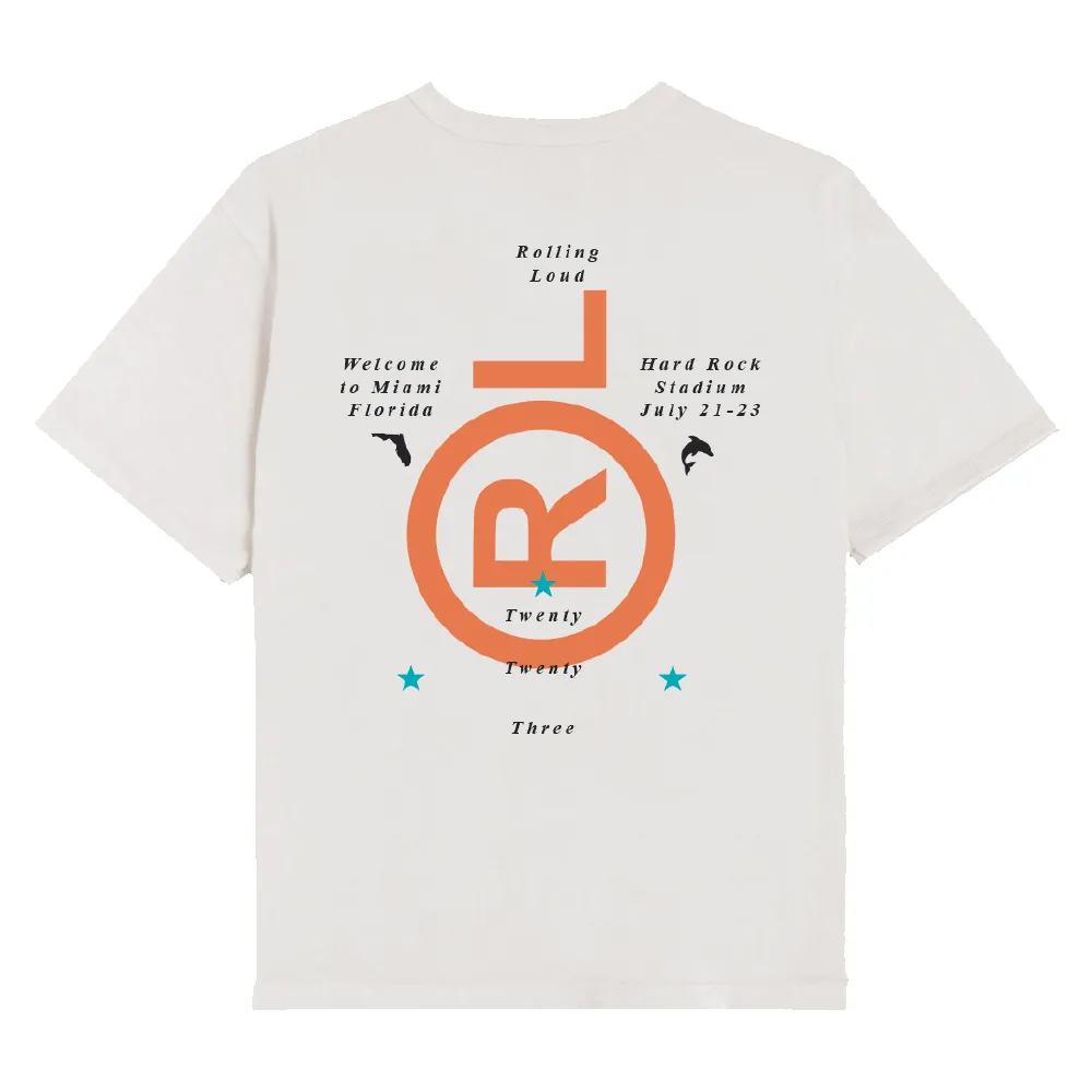 RL Miami 23 Circle White Tee sold by Rolling Loud Merch product image thumbnail 2