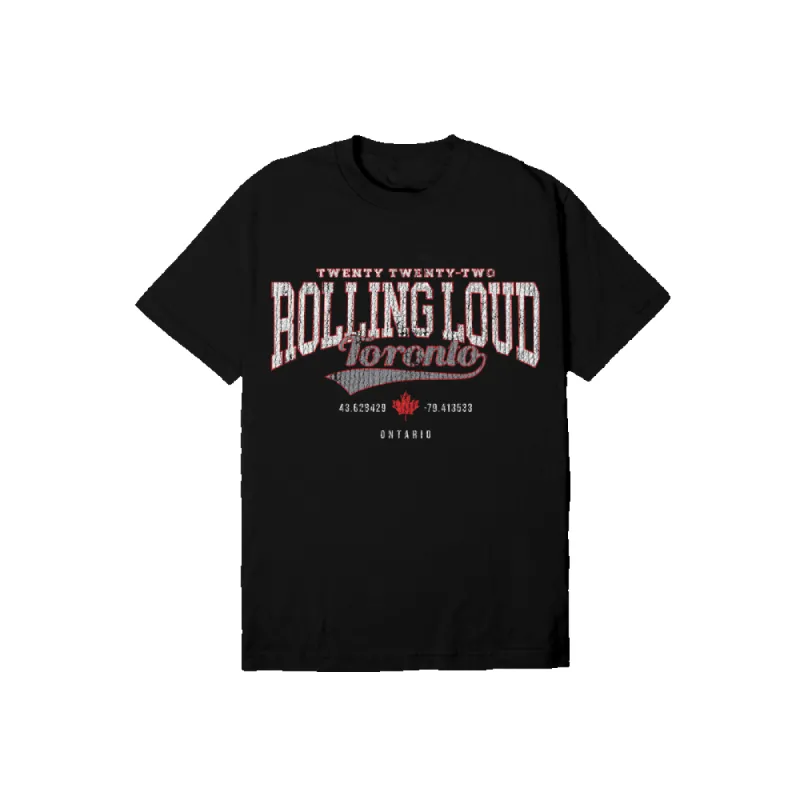 RL Varsity T Shirt Black Toronto 22' sold by Rolling Loud Merch