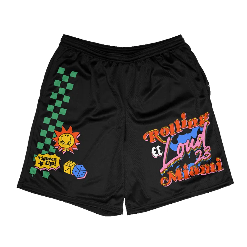 Exclusive Miami 23 Terry Shorts Black sold by Rolling Loud Merch