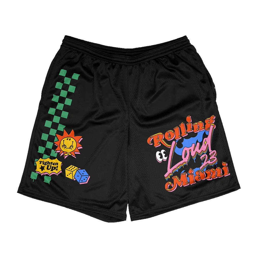 Exclusive Miami 23 Terry Shorts Black sold by Rolling Loud Merch