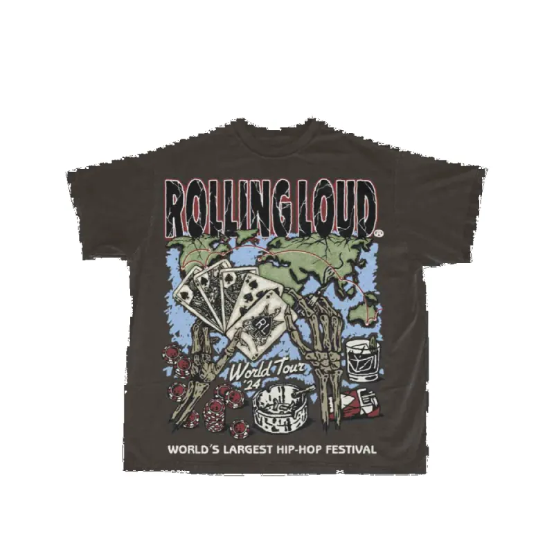 RL 24 World Tour Brown Tee sold by Rolling Loud Merch