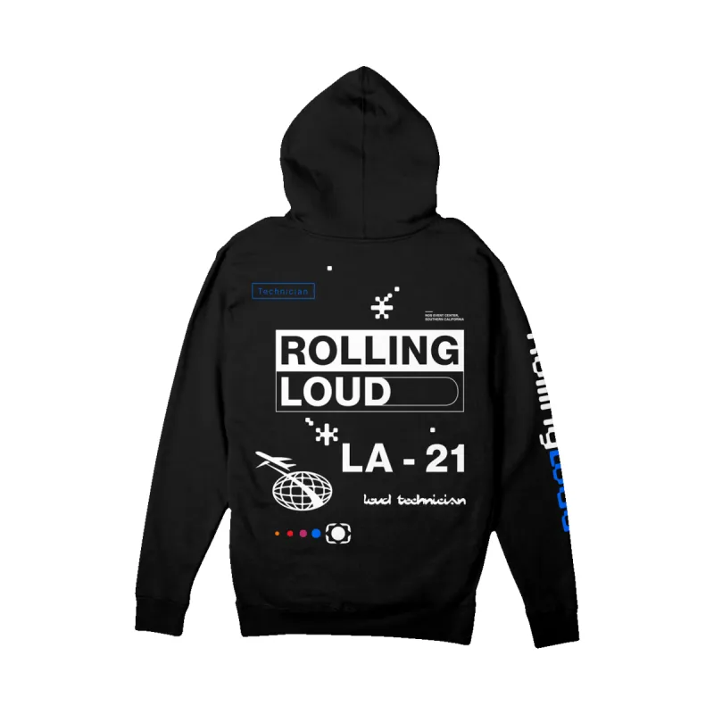 RLLA21 Hoodie Black LA 2021 sold by Rolling Loud Merch
