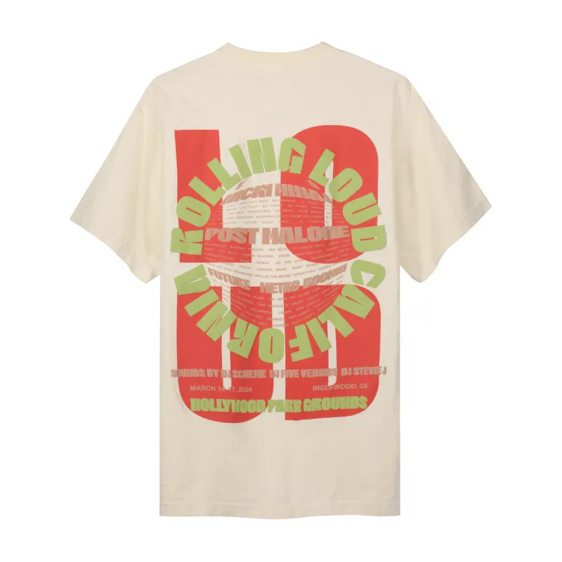 RL LA 24 Fisheye Lineup Cream Tee ( Web Exclusive ) sold by Rolling Loud Merch